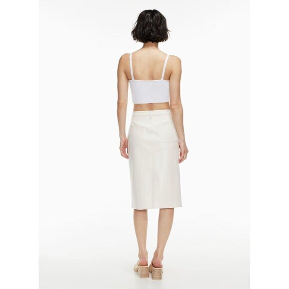 Aritzia WILFRED Bay Pale Lilac Ribbed Twist Front Cropped Tank Top, Size S - Picture 9 of 10